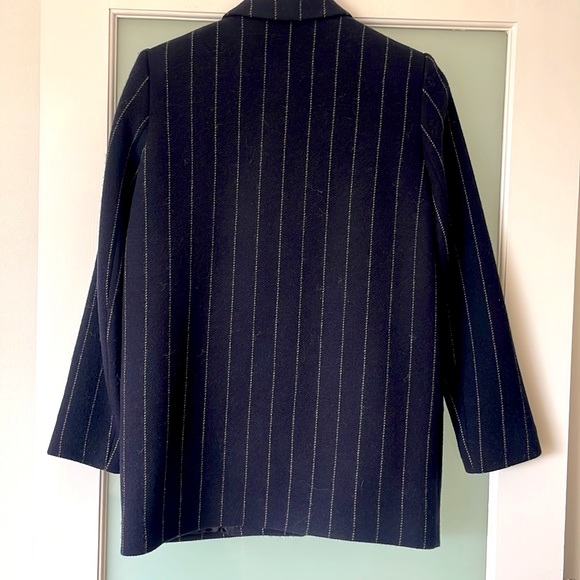 Maje Blue Striped Wool Blazer - Picture 4 of 7